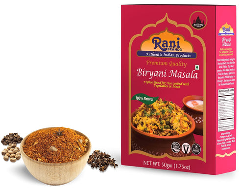 Rani Biryani Masala Curry (7-Spice Blend for Indian Rice Dishes) 1.75oz (50g) - All Natural, Vegan, Gluten Friendly