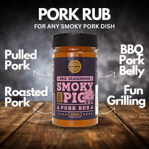 Smoky Pig BBQ Pork Rub, 100% Natural BBQ Seasoning, Perfect Blend of Spices for Smoky BBQ and Grill Pork Dishes