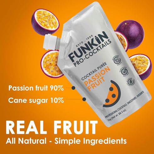 (2.2 lbs) Funkin Fruit Puree | Real Fruit, Simple Ingredient, Natural Mixer for Cocktails, Drinks, Smoothies | Vegan