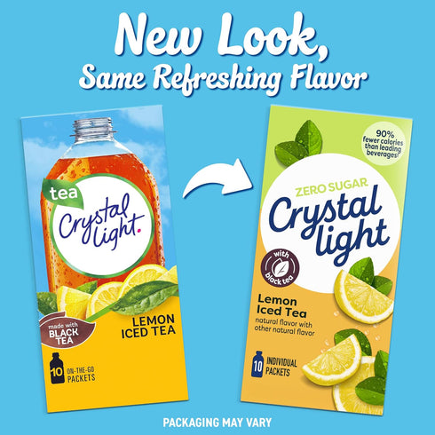 120 Pack, 12 10 On-the-Go-Packets Crystal Light Lemon Iced Tea Naturally Flavored with other natural flavor Powdered
