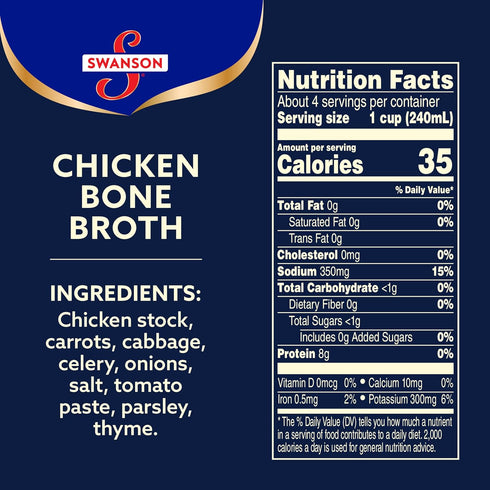 32 oz SWANSON S Chicken Bone Broth, Carton