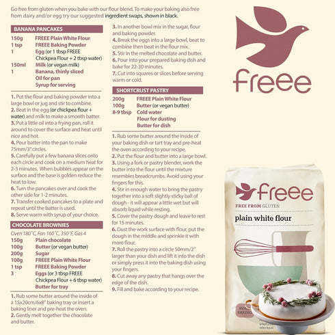 2.2 lb (1 freee Plain White Flour Bag kg) | Gluten Free All-Purpose Flour Blend for Baking Bread, Cakes, Pastries