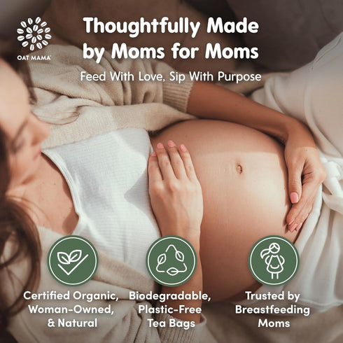 OAT MAMA Flavored Postpartum Recovery Tea - Delicious Spiced Pear & Cinnamon Flavor | Calming & Healing Tea for Hormone