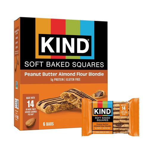 KIND Soft Baked Squares, Peanut Butter Almond Flour Blondie, Gluten Free, Healthy