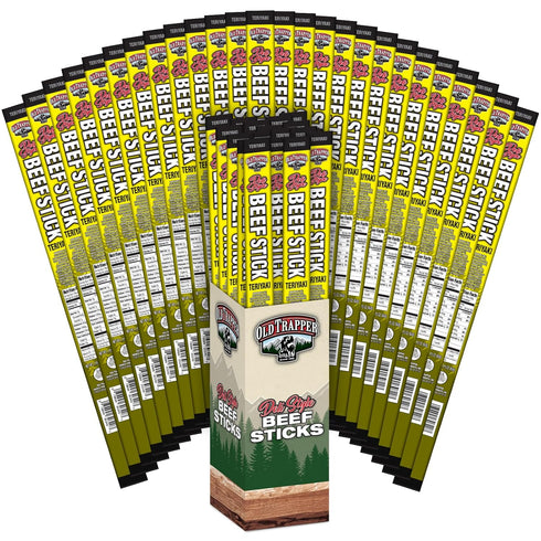 Old Trapper Deli-Style Sausage Sticks, Teriyaki Flavor, 1.75-Ounce Individually Wrapped Packages, 10