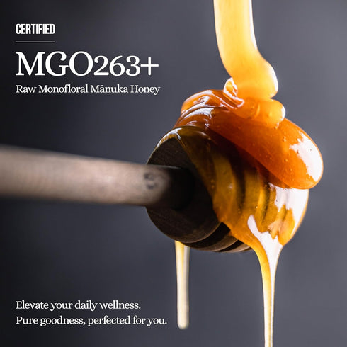 Packets 263+ 24 0.18oz 10+ Manuka Emporium Raw Manuka Honey MGO | x Single-Serve Snaps | Certified Monofloral New