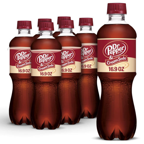 Cream soda dr pepper 16.9 oz 12 bottles total 202 fl oz