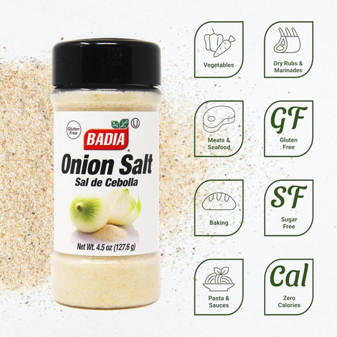 4.5 oz Badia Onion Salt, Rich Taste of Onion with Salt