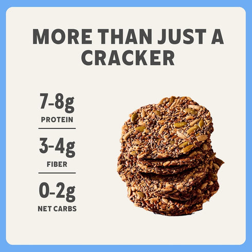 4 Pack) ELLAS FLATS Variety All Seed Savory Crisps All Natural, Gluten Free, Good Source of Protein, High Fiber, Vegan