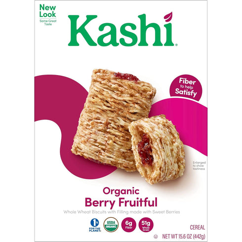 15.6oz (1 Kashi Breakfast Cereal, Vegan Protein, Organic Fiber Cereal, Berry Fruitful, Box Box)