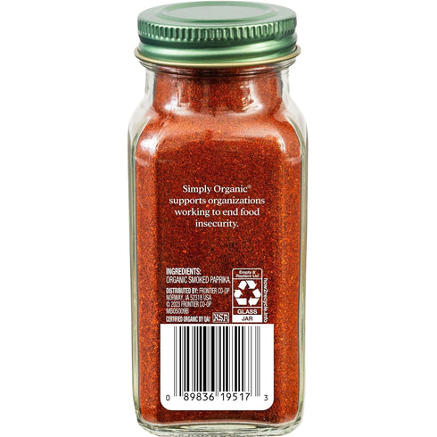 Simply Organic Smoked Paprika, 2.72 Ounce - Oak Wood Smoked Spanish Paprika with Deep Smoky Flavor