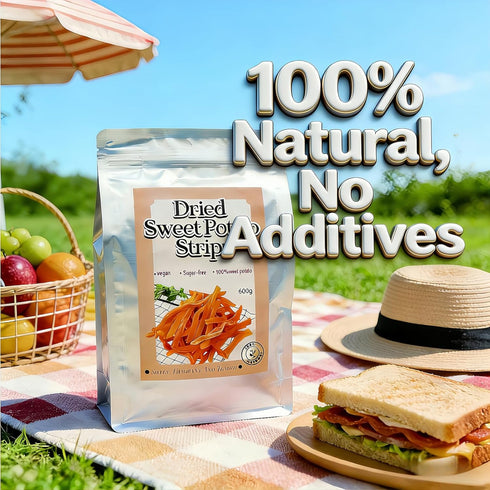 JKPDAMZ 1.32 600g Ib Dried Sweet potato, Organic Sweet Potato Sticks, Vegan Snack, No Added Sugar, Fat Free