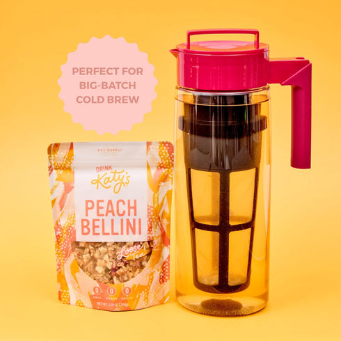 30+ 2.75oz Katys Peach Bellini Loose Tea - Apple, Peach & Mango - Light Herbal Fruit Tea, Caffeine-Free, Sugar-Free