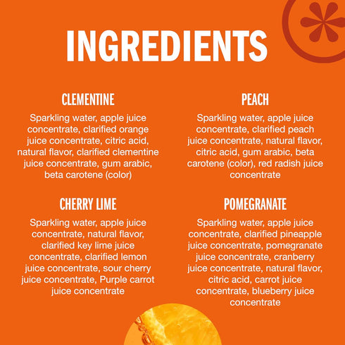 Blend,Sunset Pack,Clementine,Peach,Cherry Added,8.4 Oz,(Pack 48) IZZE Sparkling Juice Beverage Variety