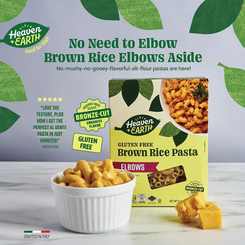 Elbow 12oz (6 Pack) Heaven & Earth Brown Rice Pasta, Gluten Free Pasta, | Whole Grain | Gluten Free Pasta | Amazing