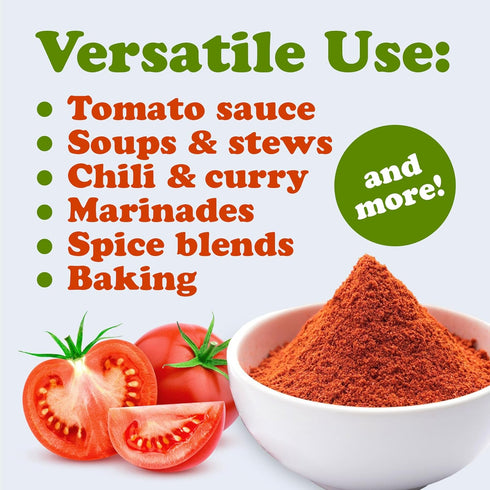 10 Food to Live Organic Tomato Powder, Ounces Sun-Dried, No Salt Added. Rich Tomato Flavor for Cooking, Sauces, Soups