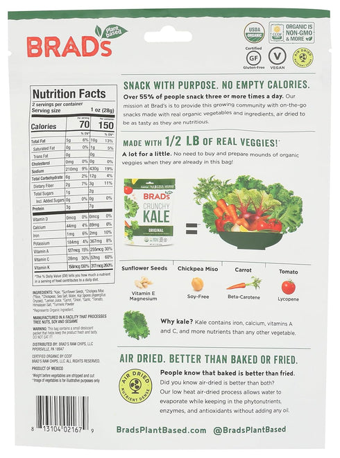 2 Oz Brad's Plant Based Kale Chips, Original