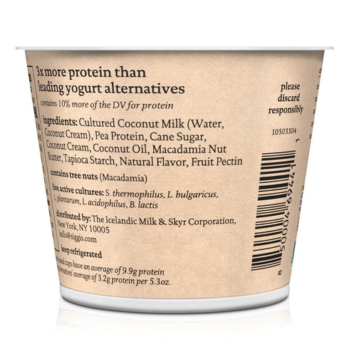 5.3 Siggi's, Toasted Coconut Plant-Based Yogurt, Ounce