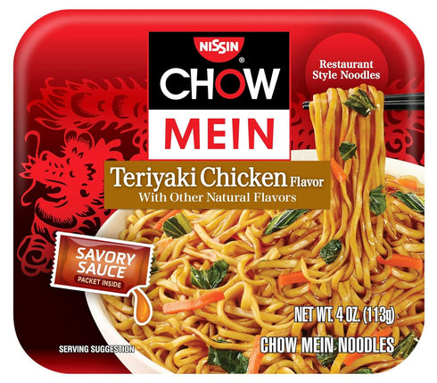 Nissin Chow Mein Teriyaki, Chicken - 4 Ounce (Pack of 8)