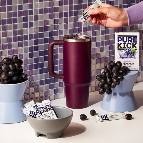 12 6 Packets 72 Packets PURE KICK Hydration Singles to Go Drink Mix, Concord Grape, Includes Boxes with in Each Box