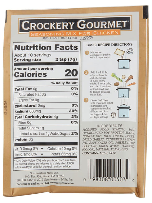 Crockery Gourmet 2.5-Ounce (Pack 12) Seasoning Mix For Chicken