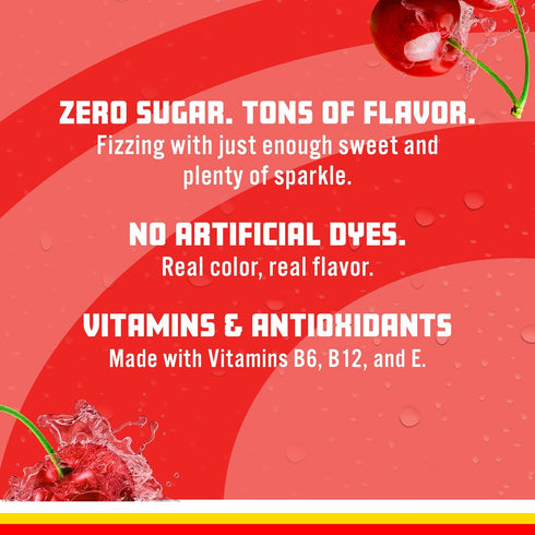 17 oz (Pack 12) Sparkling Ice LIFESAVERS Wild Cherry, Zero Sugar Flavored Sparkling Water, with Vitamins