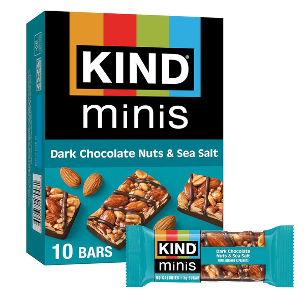 KIND Mini Snack Bars, Dark Chocolate Nuts & Sea Salt, Gluten Free,
