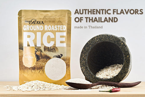 250 8.8 oz ThaiRaya Ground Roasted Rice (Khao kua), grams, Thai food ingredient Laab Namtok zip lock bag easy to store