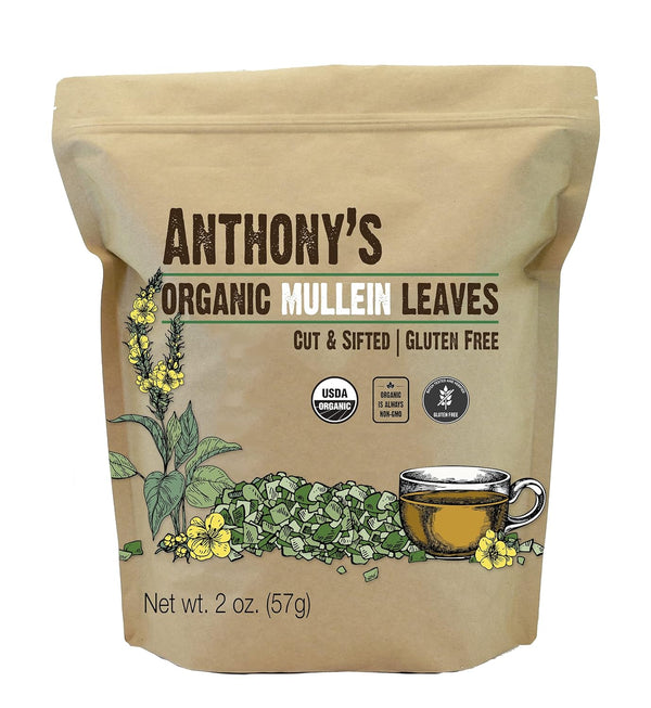 Anthony's Organic Mullein Leaves, 2 oz, Gluten Free, Cut and Sifted