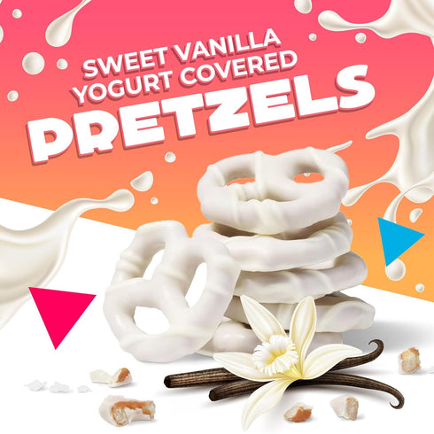 14 Yogurt Covered Pretzels, Salted Pretzels in Sweet Vanilla Yogurt, Ounce Bag