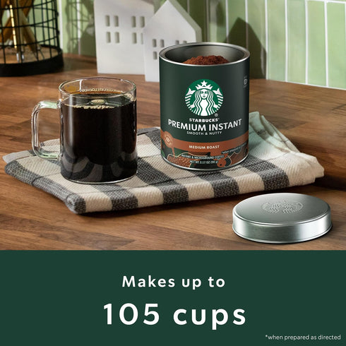 3.17 oz Starbucks Premium Instant Coffee, Medium Roast Coffee, Arabica Beans, Three Tins