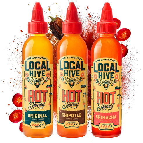 Local Hive Honey Local Hive Hot Honey Trio Original, Chipotle & Sriracha Honey Sampler Pack
