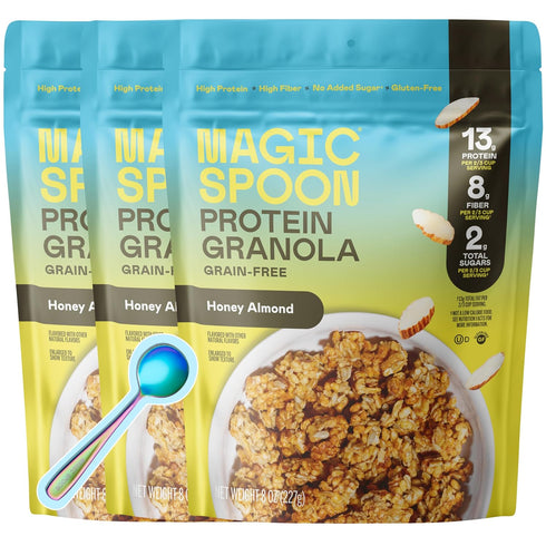 Magic Spoon High Protein Granola Low Sugar - 3 Pack, Honey Almond