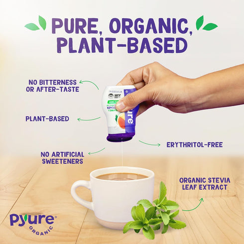 Pyure Organic Liquid Stevia Extract Sweetener, Zero Calorie, Sugar Free, Keto Friendly, 1.8 fl oz