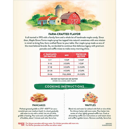24 Maple Grove Farms Pancake & Waffle Mix, Complete, Ounce