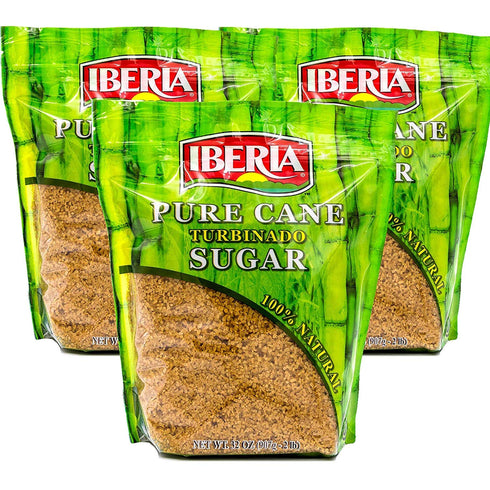 Iberia Turbinado Sugar 32 Oz (Pack Of 3), 96 Oz, brown