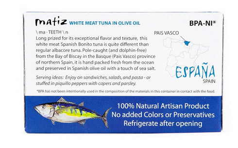4 (5 Matiz Bonito Del Norte, Ounce, White Meat Tuna in Olive Oil Tins)