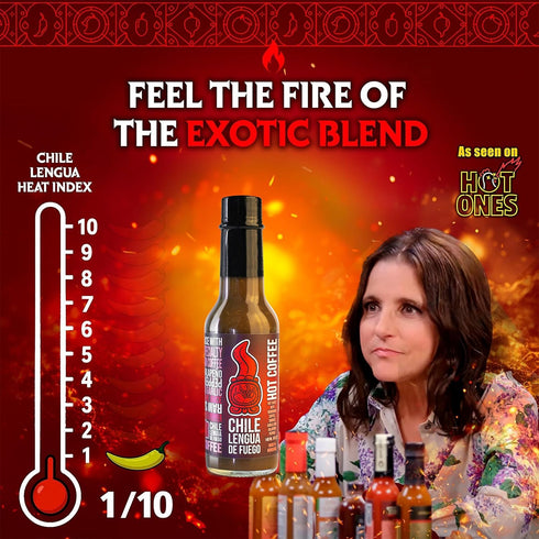(Pack 1, Chile Lengua de Fuego Mild Hot Sauce of Hot Coffee)