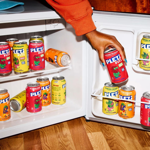 12 Oz (12 Pack) PLEZi FiZZ Cherry Limeade Sparkling Juice - Healthy Soda Alternative with Real Fruit Juice, No Added