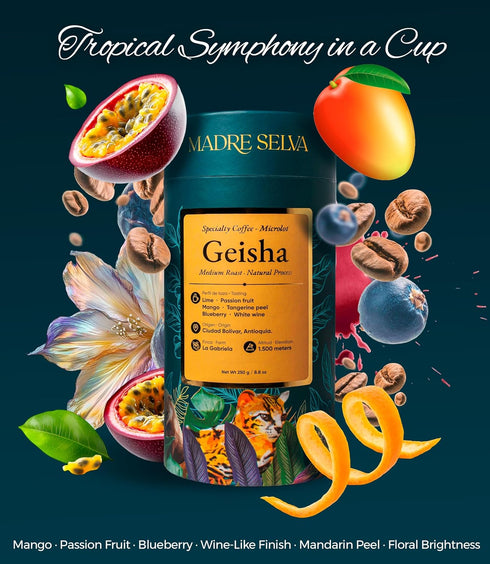 Pack 8.8oz 250g Colombian Geisha Coffee Whole Bean Medium Roast Arabica Gourmet Fresh Single Origin Premium Low Acid