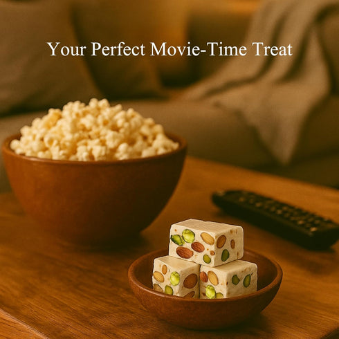 (7 Oz) ANDY ANAND CHOCOLATIER Nougat Candy With Nuts - Gluten Free Mixed Nut Soft Brittle, Made with Wildflower Honey