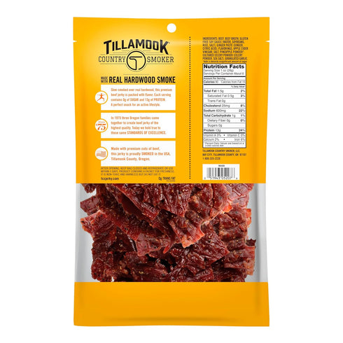 Country 6.5 Tillamook Smoker Keto Friendly Zero Sugar Beef Jerky, Teriyaki, Ounce