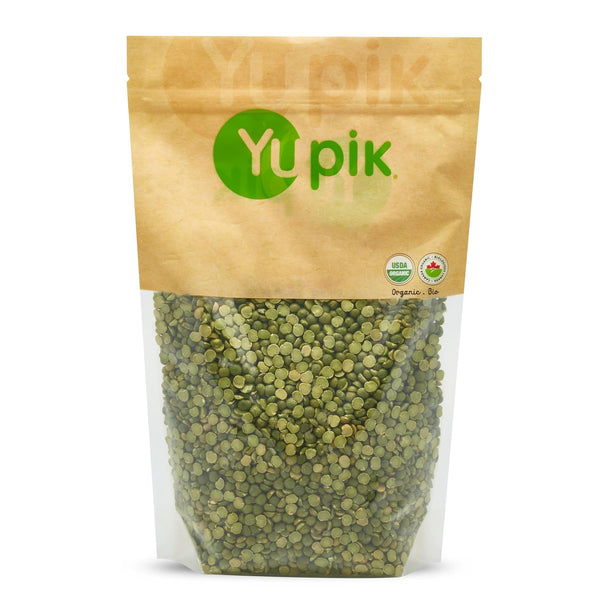 Yupik Organic Split Green Peas, 2.2 lb, Non-GMO, Vegan, Gluten-Free, Pack of