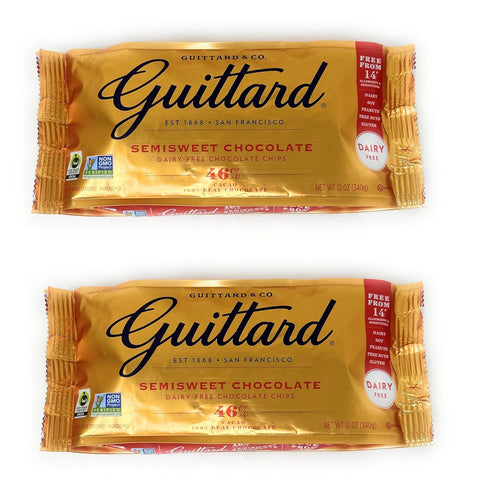 Guittard Baking Chips Morsels 10oz - 2 bags (Semi-Sweet Dairy Free 12oz)