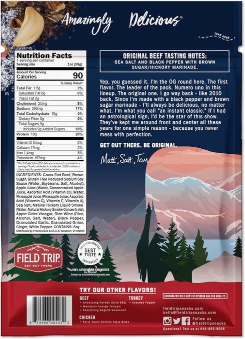 1 Oz 12 Field Trip Beef Jerky, Original, Bag, Bags/carton