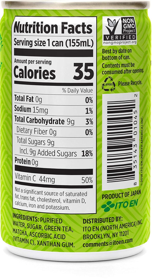 5.2 (Pack 20) Matcha Love Green Tea Sweetened Energy Shots, Ounce