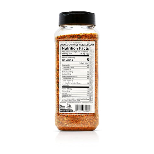 21.8 oz Spiceology & Derek Wolf - Smoked Chipotle Mezcal BBQ Rub - Spirit-Infused Barbeque Rubs, Spices and Seasonings