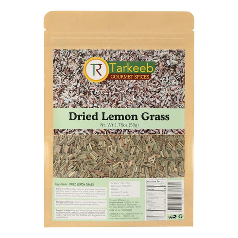 Tarkeeb Lemongrass – Dried Lemon Grass cut and sifted | Used for Cooking and Tea | All Natural | Gluten Free | NON-GMO | Vegan | Net Weight: 1.76oz/50g | Indian Origin |