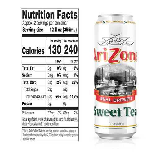 22 Oz (Pack 24) AriZona Sweet Tea - Big Can, Fl