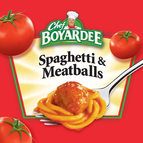 7.5 OZ (12 Chef Boyardee Spaghetti and Meatballs in Tomato Sauce, Microwave Food, Microwaveable Bowl Bowls)